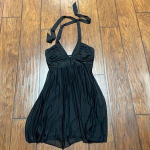 Vintage Rampage Little Black Halter Top Dress